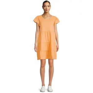 NWT Time and Tru Women's Short Sleeve Tiered Knit Dress - XXL